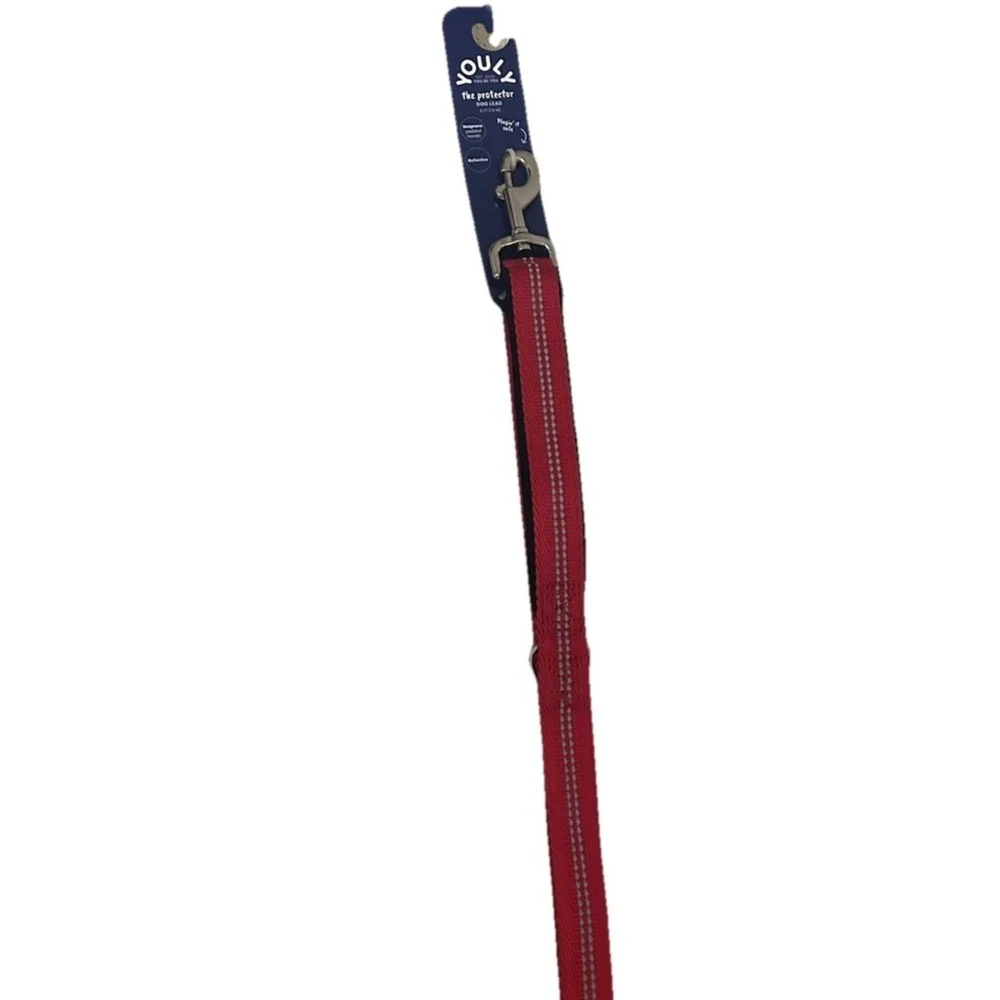 YOULY NEW The Protector 6 Ft Orange Reflective Neoprene Padded Handle Dog Lead